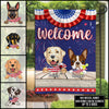 89Customized 4th of July Welcome Patriot Dog Customized Flag