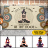 89Customized Leave your worries at the door yoga witch halloween doormat