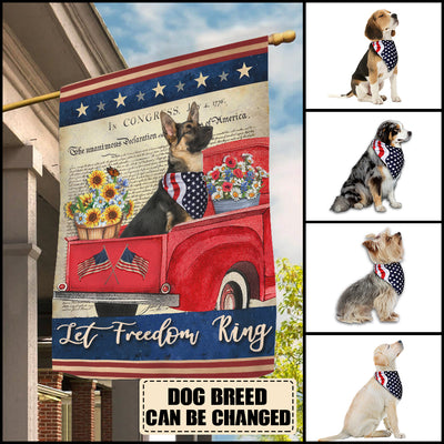 89Customized Let freedom ring 4th of July Dog Customized Garden Flag