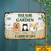 89Customized Welcome To Our Garden Dogs/Cats Lovers Personalized Printed Metal Sign