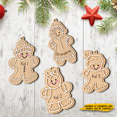 89Customized Gingerbread Family Personalized Layered Ornament