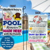 89Customized Dogs Pool Memories Made Here Funny Personalized 2 Sided Flag