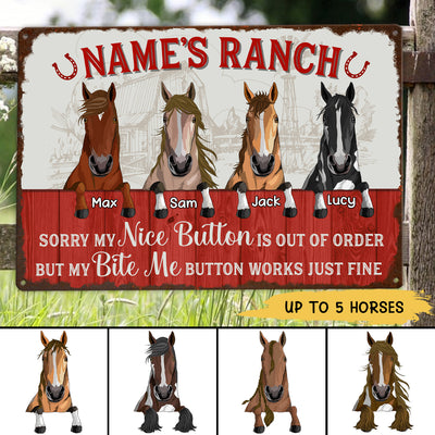 89Customized Watch Out For The Rider The Horses Are Harmless Personalized Metal Sign