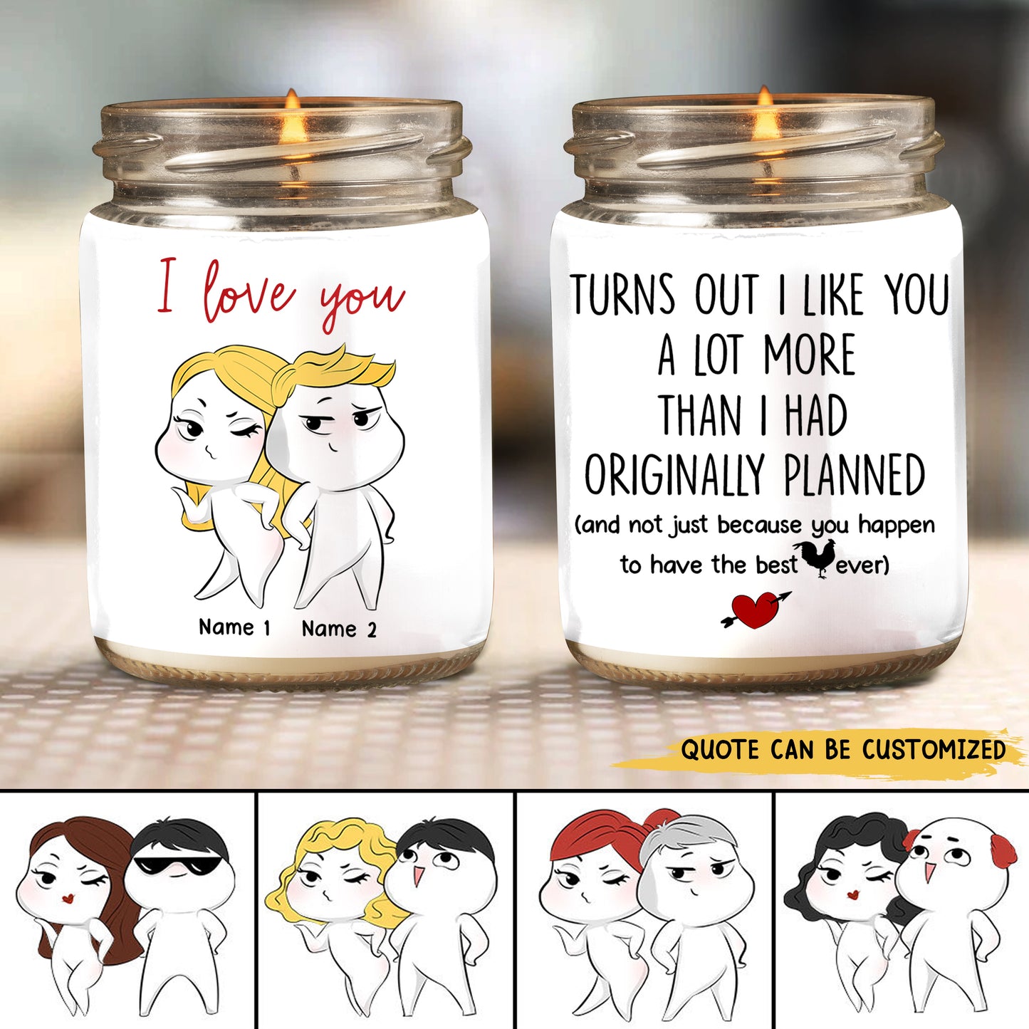 89Customized I love you with all my blah blah Ver 2 Funny Couple Personalized Candle