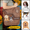 89Customized Dog lover Leather Customized Tote Bag