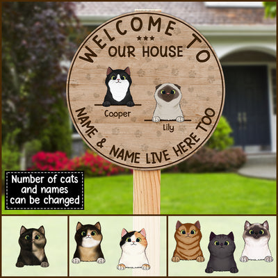 89Customized To Our House Cat Personalized Wood Sign