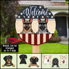 89Customized Patriotic Dogs Welcome Personalized Wood Sign
