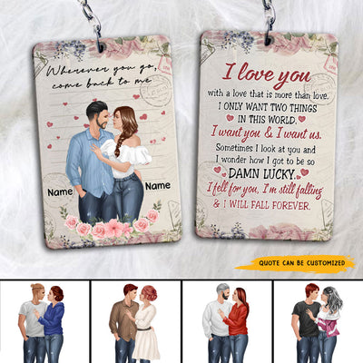 89Customized I love you more The end I win Valentine's Gift for Lovers Husband Wife Couple Personalized Keychain