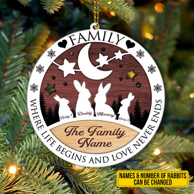 89Customized Family Where Life Begins And Love Never Ends Personalized Ornament