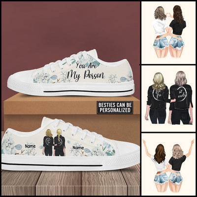 89Customized You are my person Best Friends Gift Customized White Low Top Shoes