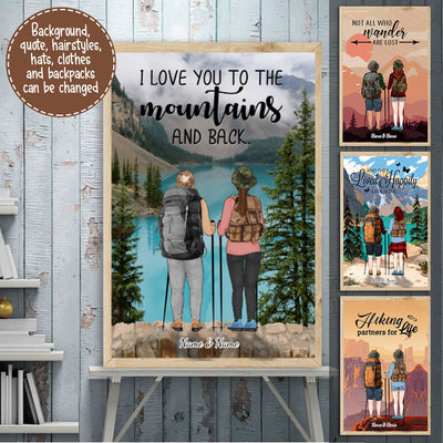 89Customized hiking couple Personalized poster