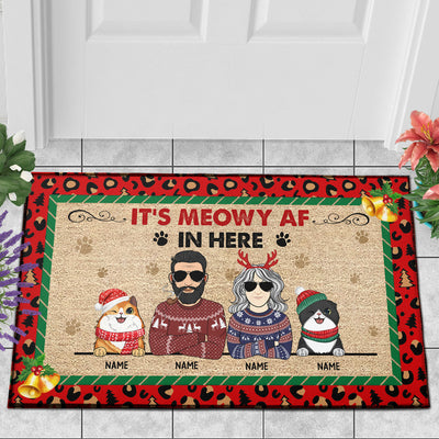 89Customized It's Meowy AF In Here Personalized Doormat