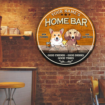 89Customized The Watering Hole and Dog Customized Wood Sign