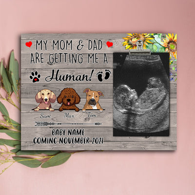 89Customized My mom and dad are getting me a human announcement gift Personalized photo clip frame