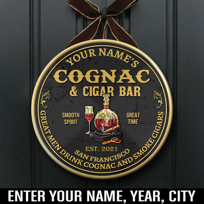 89Customized Great men drink cognac and smoke cigars Customized Wood Sign