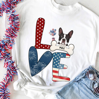 89Customized American Flag Dog Personalized Shirt