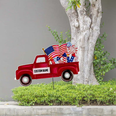 89Customized 4th of July truck personalized metal art