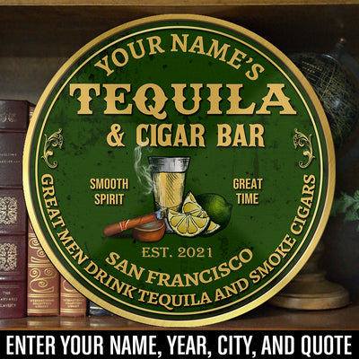 89Customized Tequila and cigar bar Customized Wood Sign