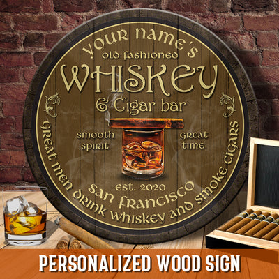 89Customized Irish Whiskey & cigar bar Customized Wood Sign