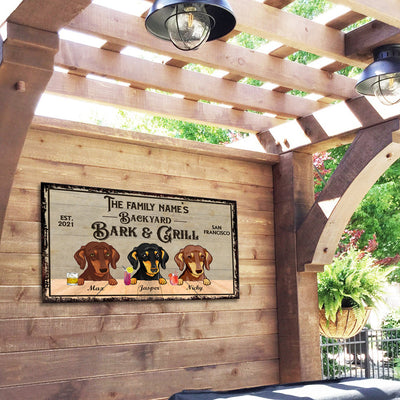 89Customized Dogs Backyard Bar & Grill Personalized Pallet Sign