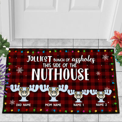 89Customized Jolliest bunch of @ssholes this side of the nuthouse personalized doormat