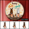 89Customized Happy Fall Y'all Horses Personalized Wood Sign