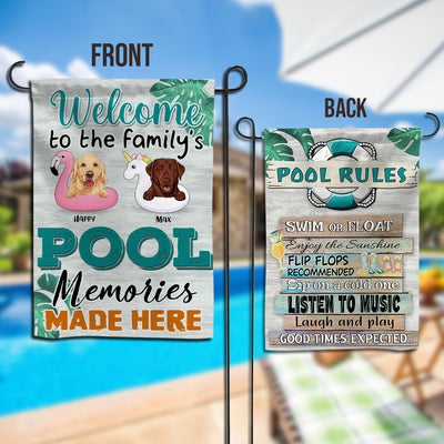 89Customized Pool Rules Personalized Dogs 2 Sided Flag 2