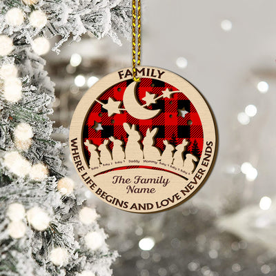 89Customized This is us. Our life. Our story. Our home Personalized 2 Layered Wooden Ornament