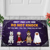 89Customized Crazy Dogs Live Here Personalized Doormat