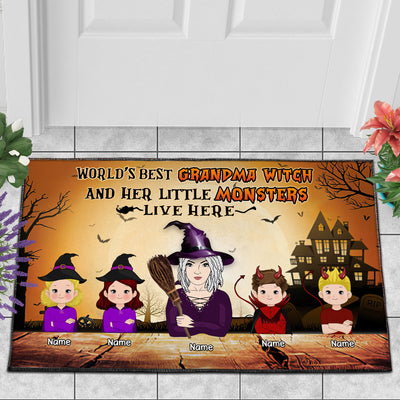 89Customized World's best grandma witch lives here Doormat