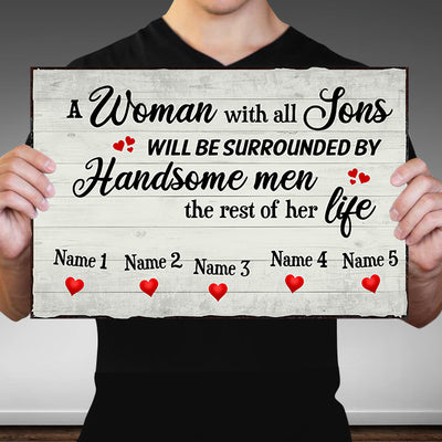 89Customized Personalized Horizontal Pallet Sign Family Woman Of All Sons