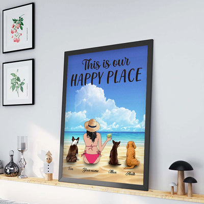 89Cusomized Dog Mom This Is Our Happy Place Personalized Poster