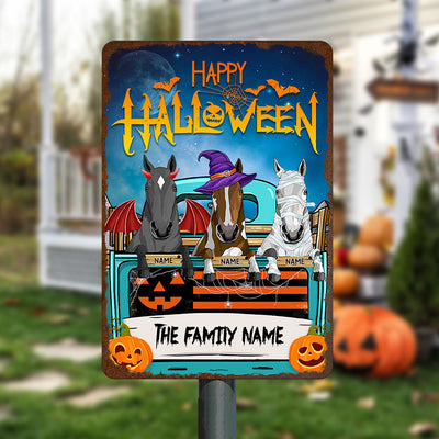 89Customized Happy Halloween Horse Welcome Personalized Printed Metal Sign