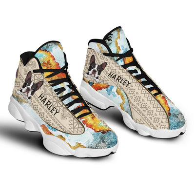 89Customized Native Pattern dog and cat Customized White and Black Air JD13 Shoes