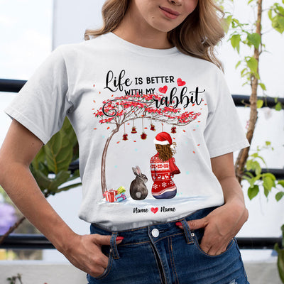 89Customized Life is better with my rabbit Personalized Shirt