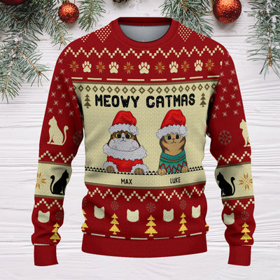 89Customized Meowy Catmas Personalized Sweater