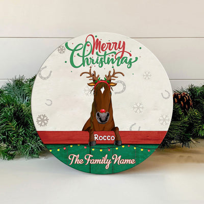 89Customized Christmas Horses Welcome Personalized Woodsign