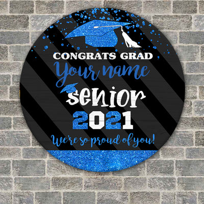 89Customized Personalized Wood Sign Congrats Grad 2021 Glitter