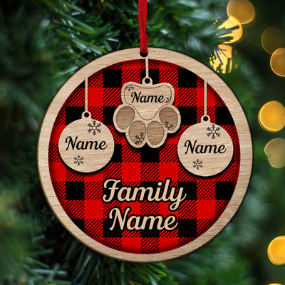 89Customized Happy Christmas Personalized Layered Wooden Ornament