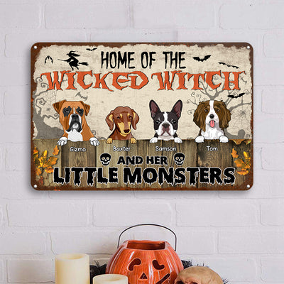 89Customized Home Of The Wicked Witch And Her Little Monsters Personalized Printed Metal Sign