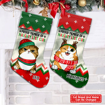89Customized On The Naughty List Cat Lover Personalized Christmas Stocking