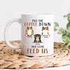 89Customized Put the coffee down and come feed us Cat Lovers Personalized Mug