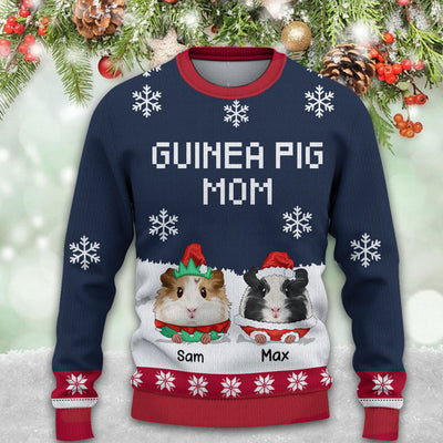 89Customized Guinea Pig Mom Personalized Ugly Sweater