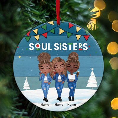 89Customized Sistas Soul Sisters Personalized Ornament