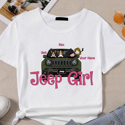 89Customized Jeep Renegade Girl Dogs/Cats Personalized Shirt