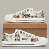 89Customized Dog mom Tropical Pattern Customized White Low Top Shoes