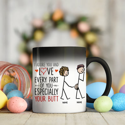 89Customized Just in case no one told you today Good morning You're amazing Nice butt Funny Couple Personalized Mug