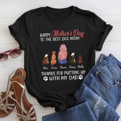89Customized Personalized 2D T-Shirt Family Happy Mother's Day Dog Mom