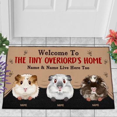89Customized Welcome To Our Tiny Overloads Guinea Pig Personalized Doormat