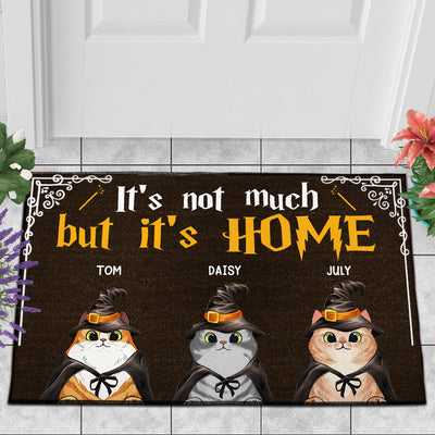 89Customized It's not much but it's home witch cats personalized doormat